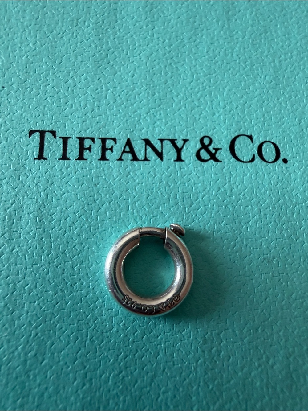 Tiffany & Co. sterling silver clasp bail ring / pendant or charm holder